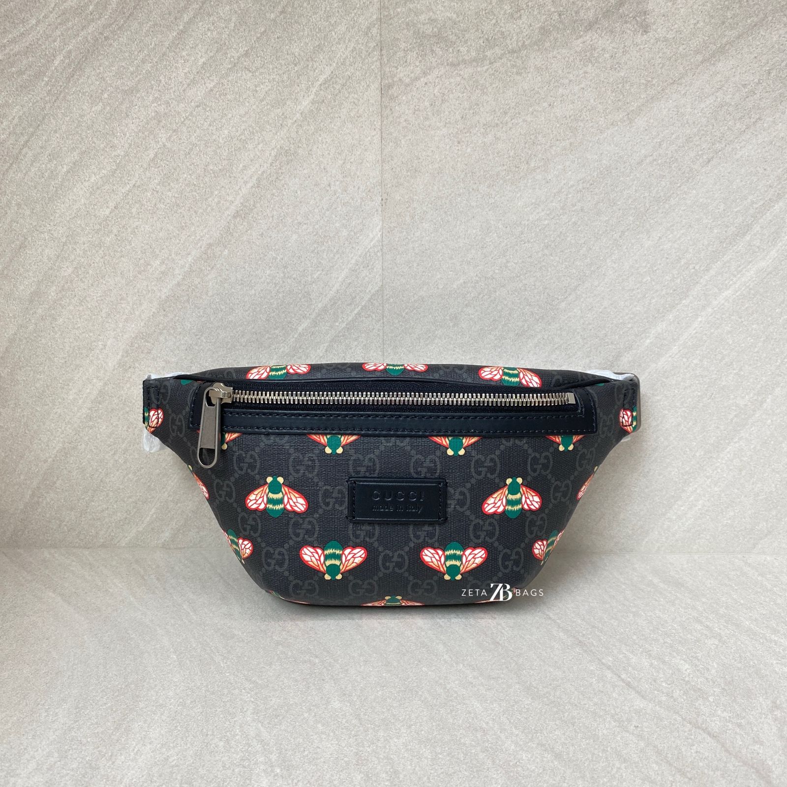 Gucci Belt Bag GG Supreme Black Bees SHW