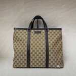 Gucci Large Tote Bag GG Canvas Dark Brown SHW