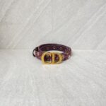 Dior Saddle Belt Oblique Canvas Bordeaux GHW