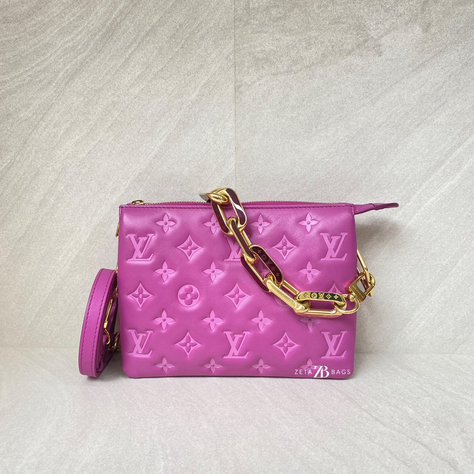 Louis Vuitton Coussin BB Monogram Embossed Purple GHW