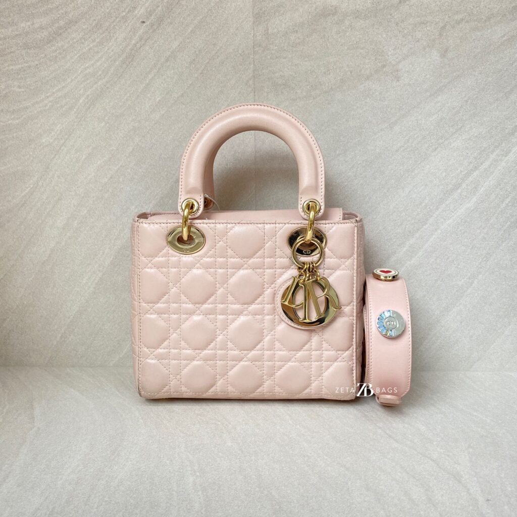 Dior lady Dior Small Lambskin Powder Pink GHW