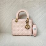 Dior lady Dior Small Lambskin Powder Pink GHW