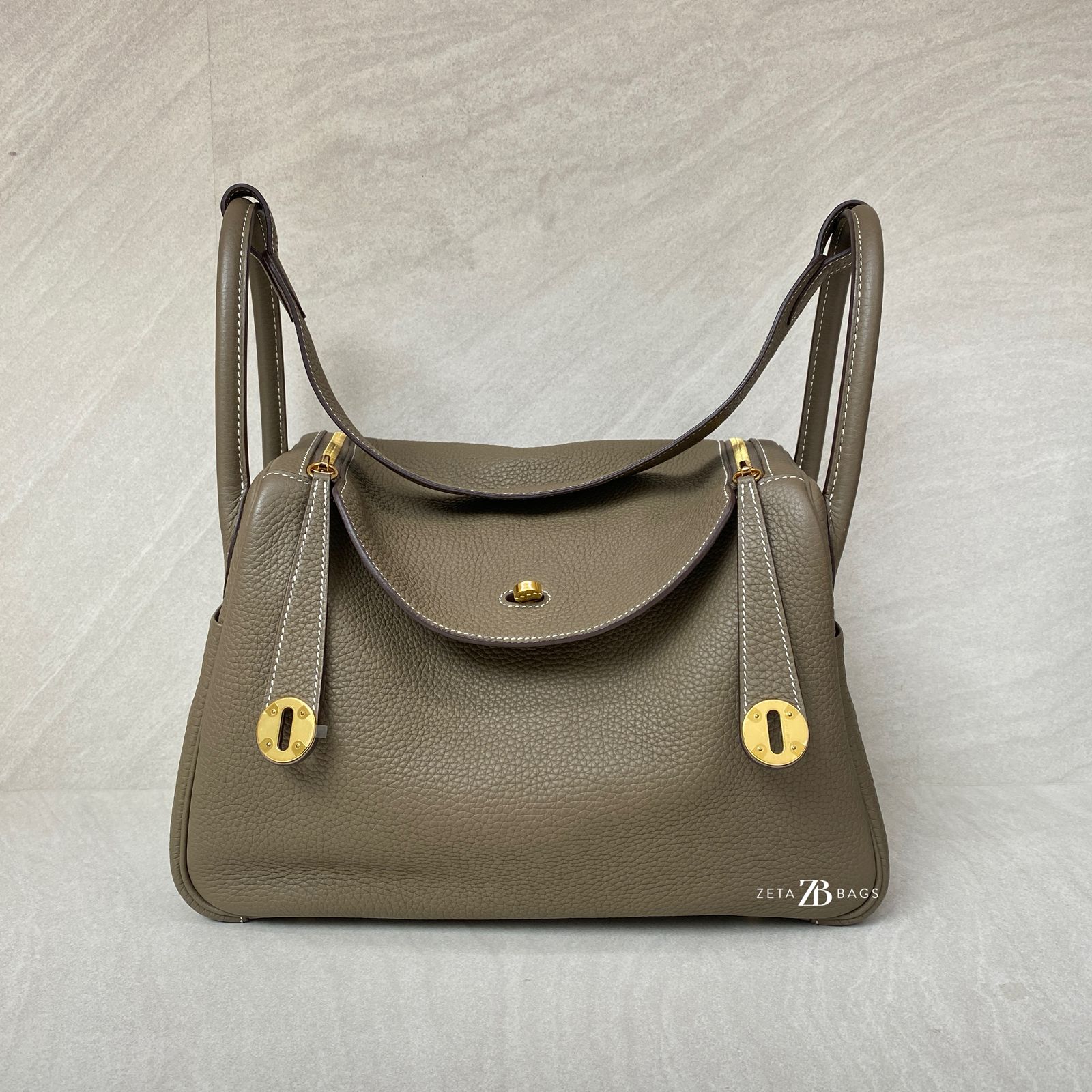 Hermes Lindy 30 Clemence Etoupe GHW