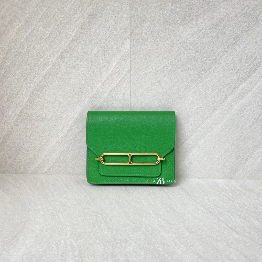 Hermes Roulis Slim Compact Evercolor Vert GHW