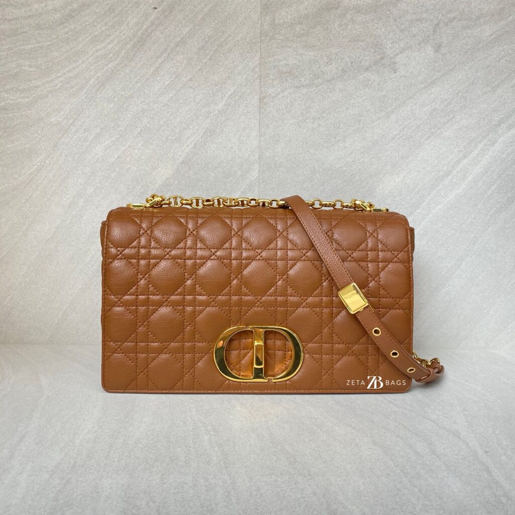 Dior Caro Medium Macrocannage Lambskin Caramel GHW