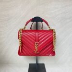 Saint Laurent College Medium Grained Red GHW