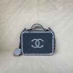 Chanel Filigree Vanity Caviar Black Navy White SHW