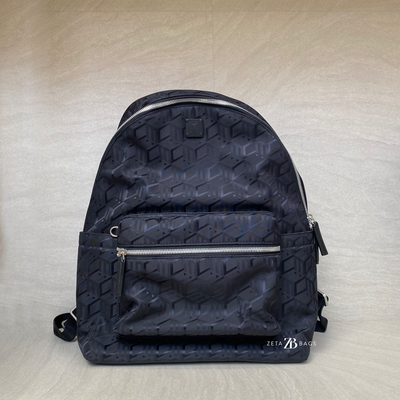 MCM Backpack Nylon Black SHW