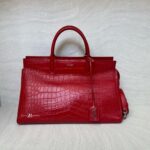 Saint Laurent Cabas Rive Gauche  Embossed Croro Red GHW