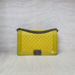 Chanel Boy 28 Lambskin Yellow RHW