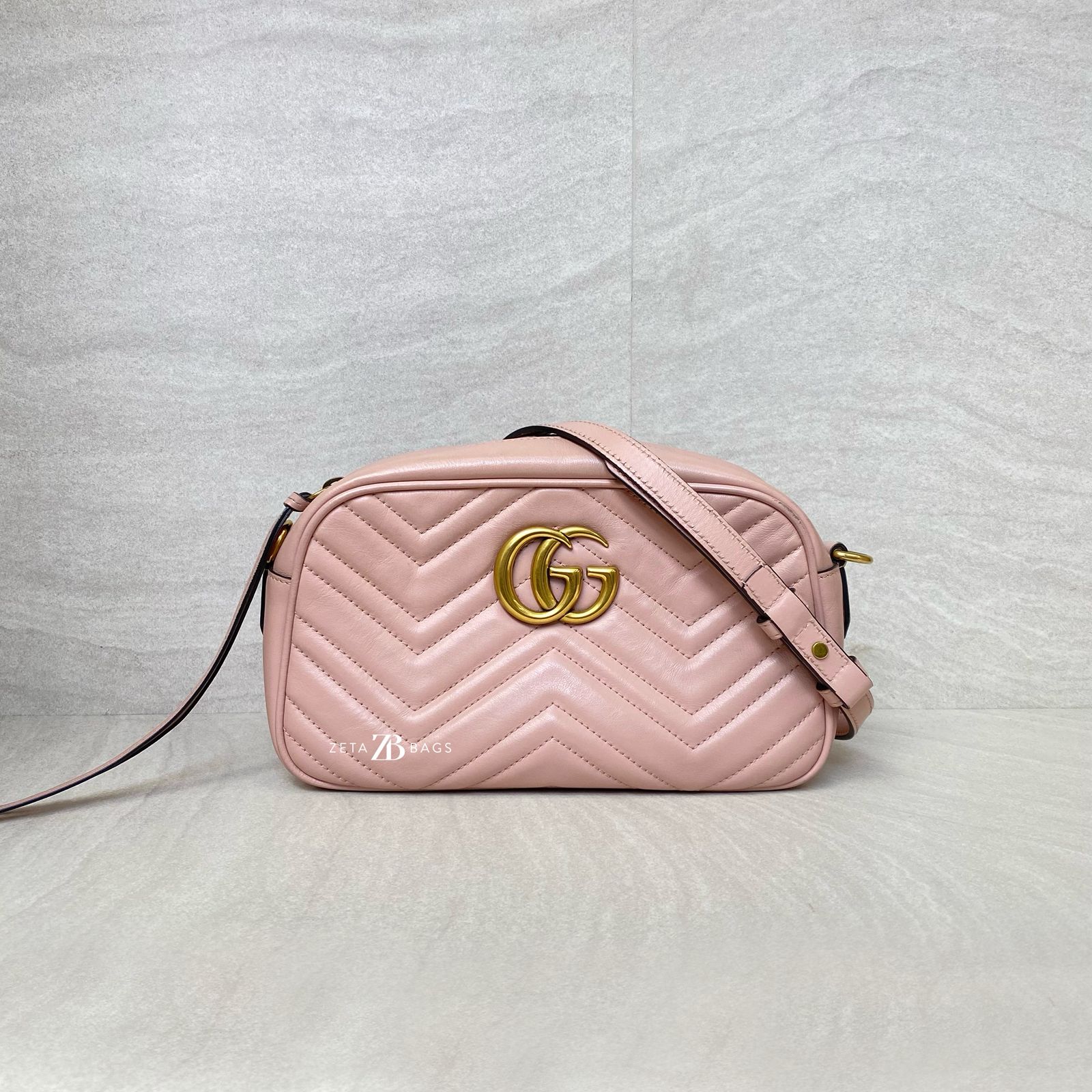 Gucci Marmont Camera Small Porcelain Rose GHW