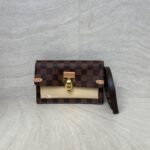 Louis Vuitton Vavin Chain Wallet Damier Ebene Creme Venus GHW