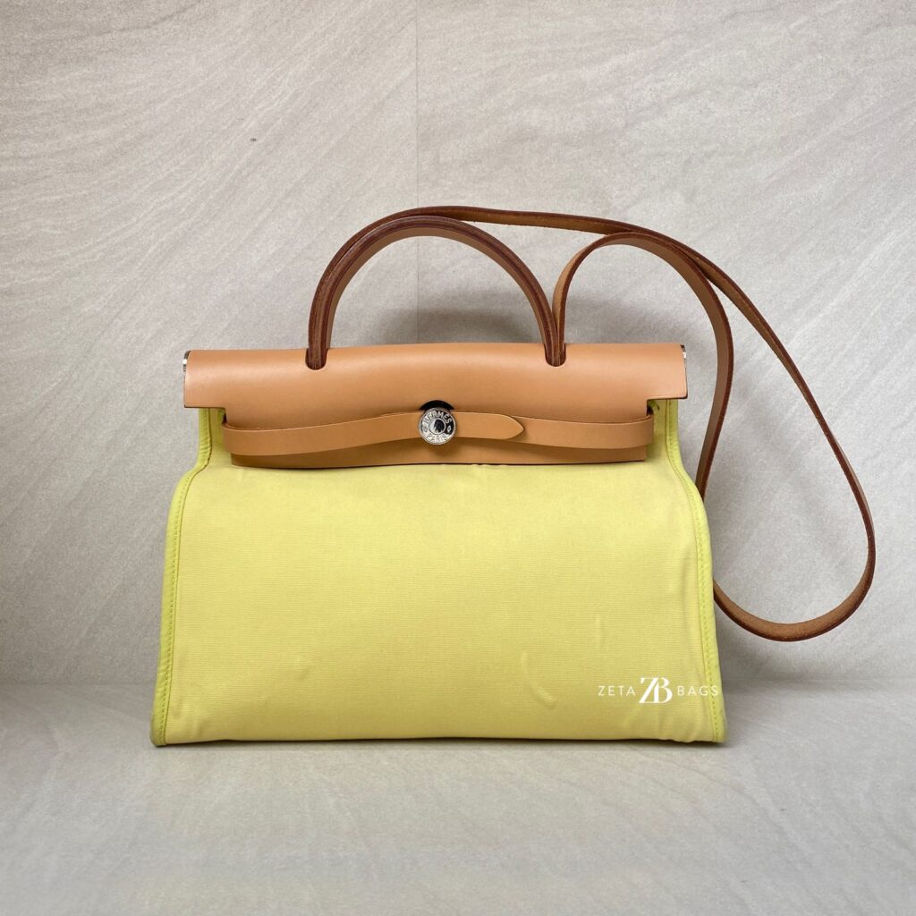 Hermes Herbag 31 Canvas Lime PHW