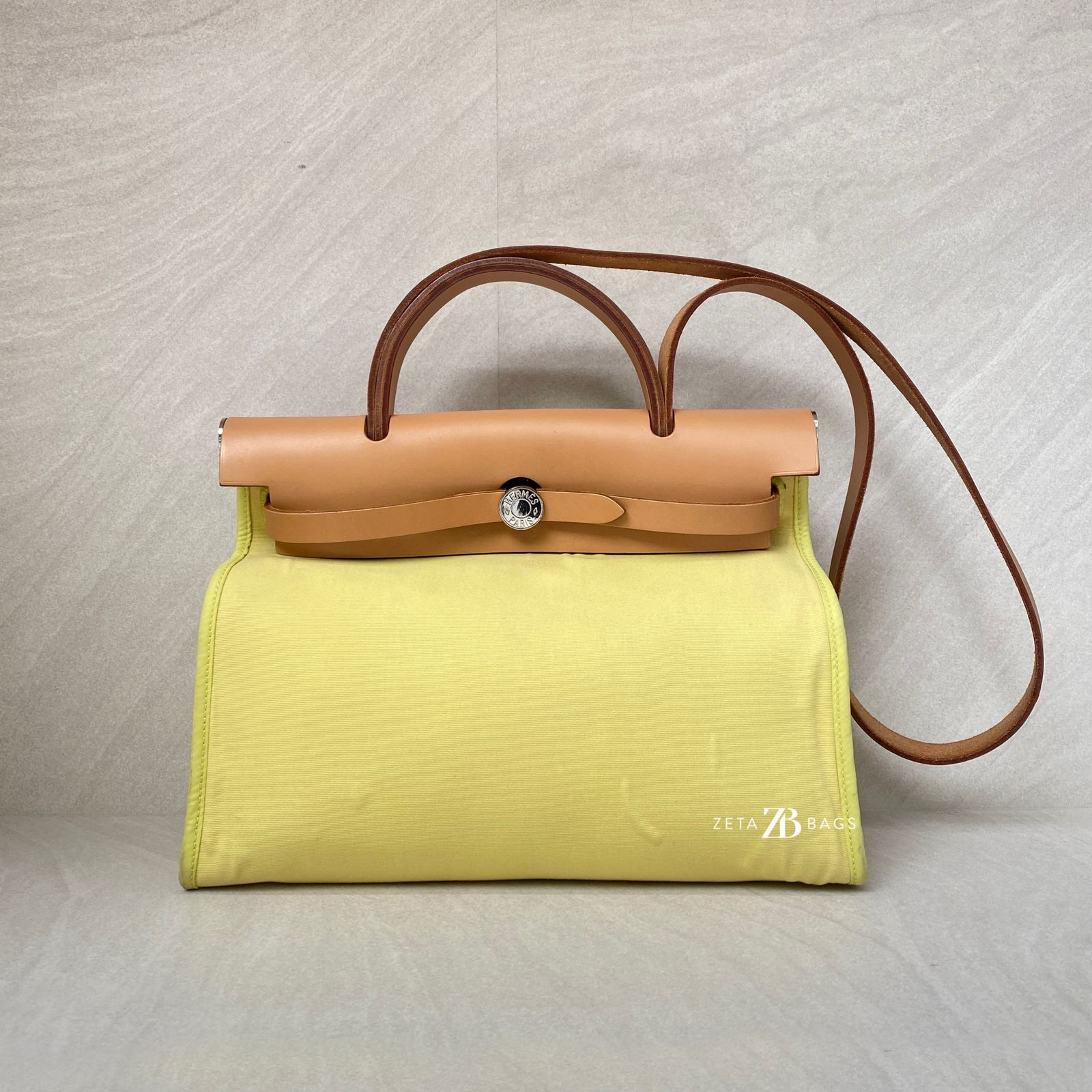 Hermes Herbag 31 Canvas Lime PHW