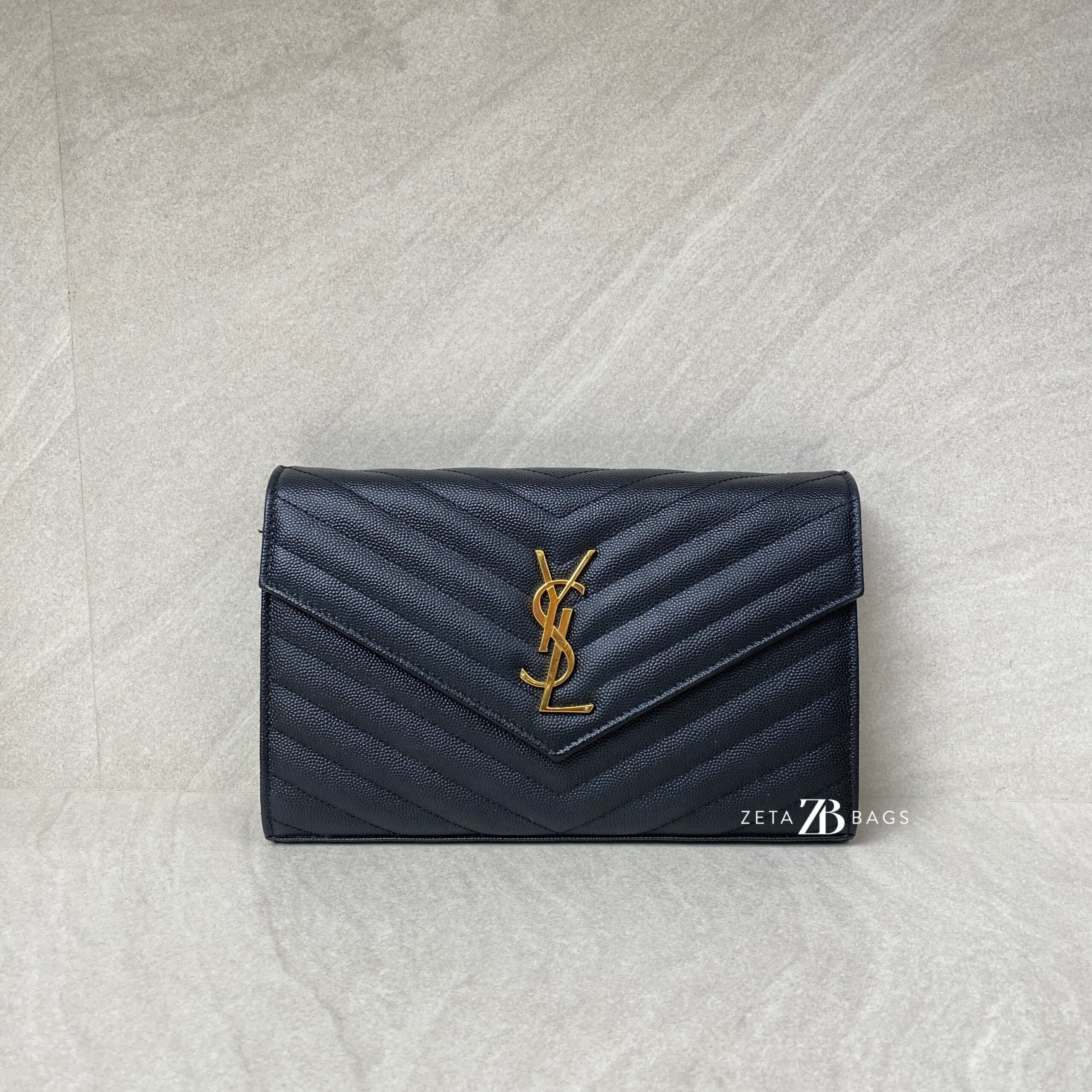 Saint Laurent WOC 22 Grained Black GHW