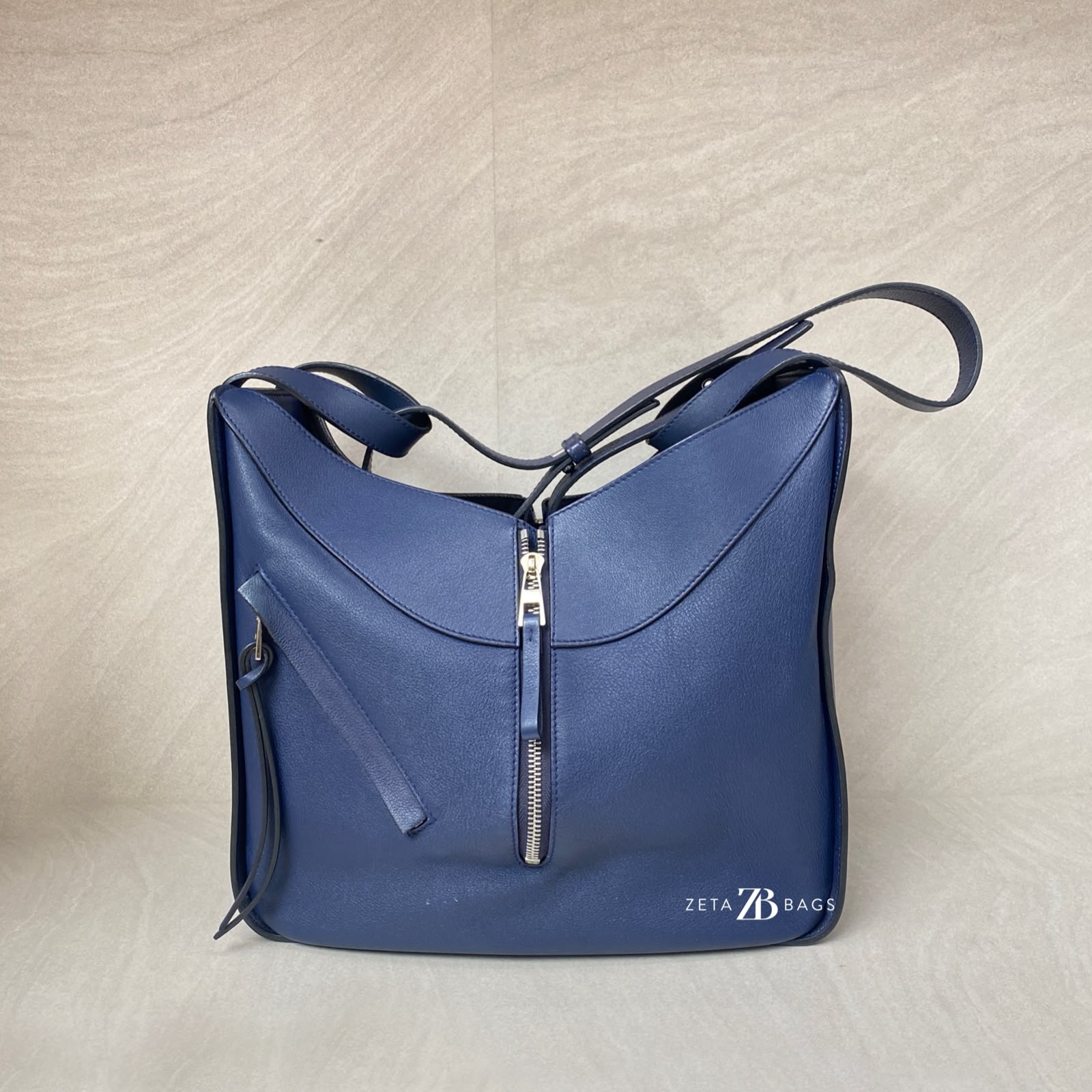 Loewe Hammock Medium Leather Blue Navy SHW