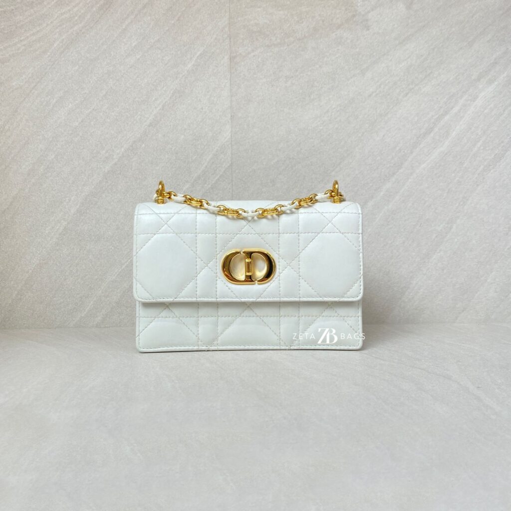 Dior Mini Miss Caro Lambskin White GHW
