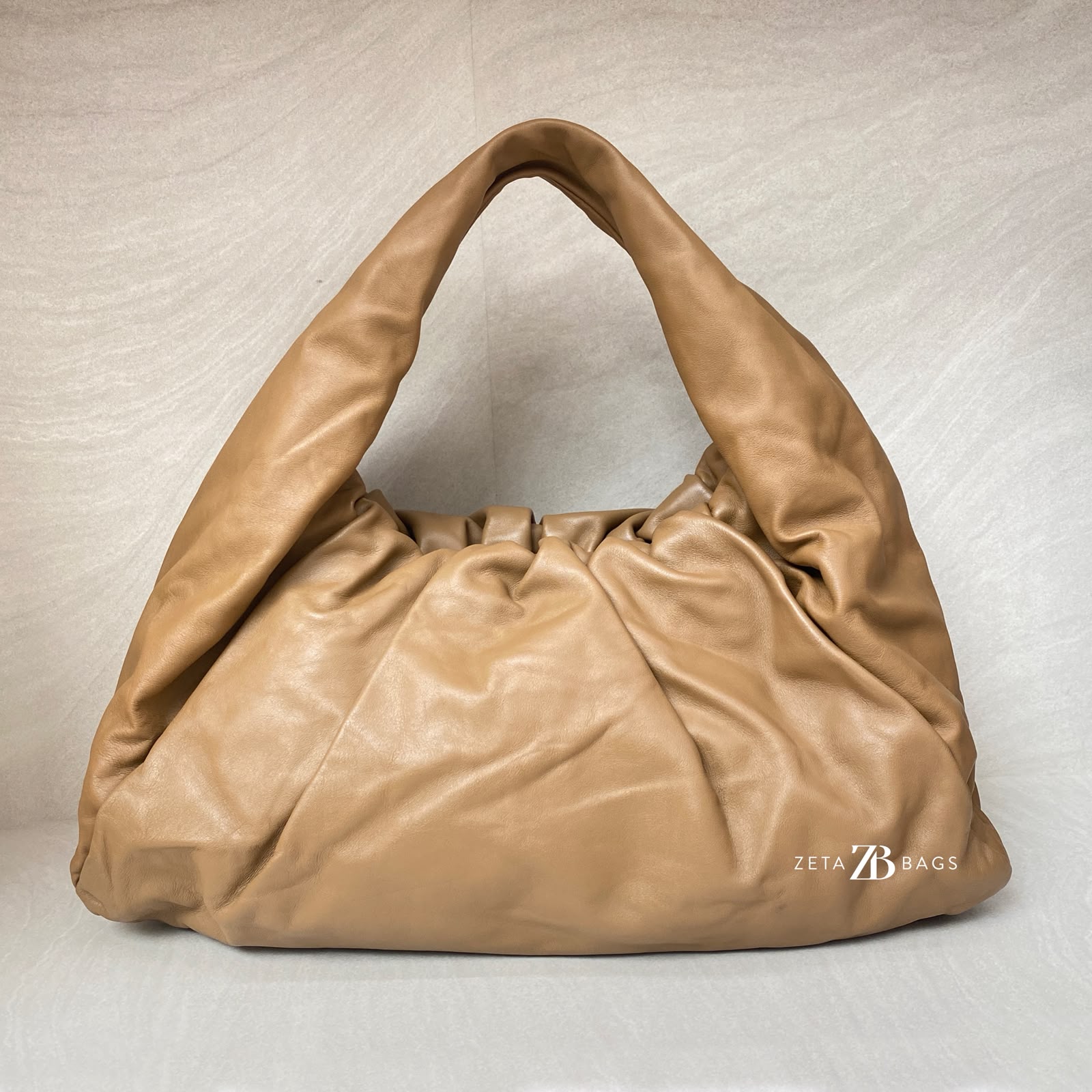 Bottega Veneta The Shoulder Pouch Bag Camel Leather