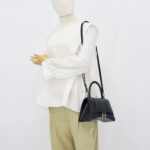 Balenciaga Hourglass Small Smooth Black SHW