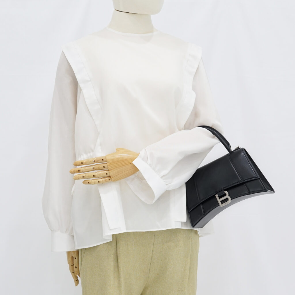 Balenciaga Hourglass Small Smooth Black SHW