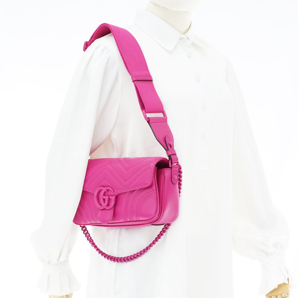 Gucci GG Marmont Shoulder All Fucshia