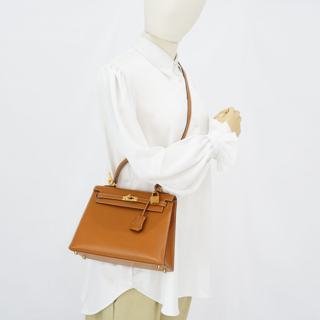 Hermes Kelly 25 Natural Sable Butler Sellier GHW