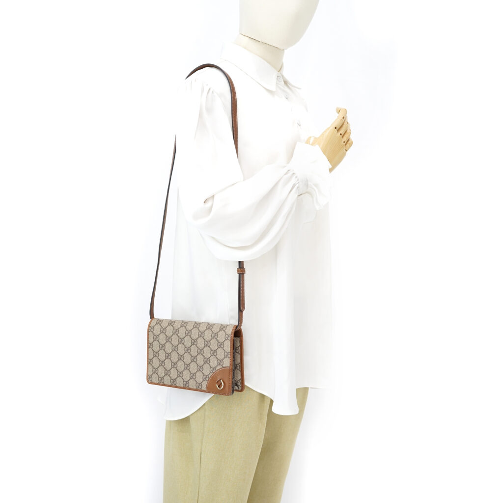 Gucci GG Emblem Continental GG Supreme Brown GHW