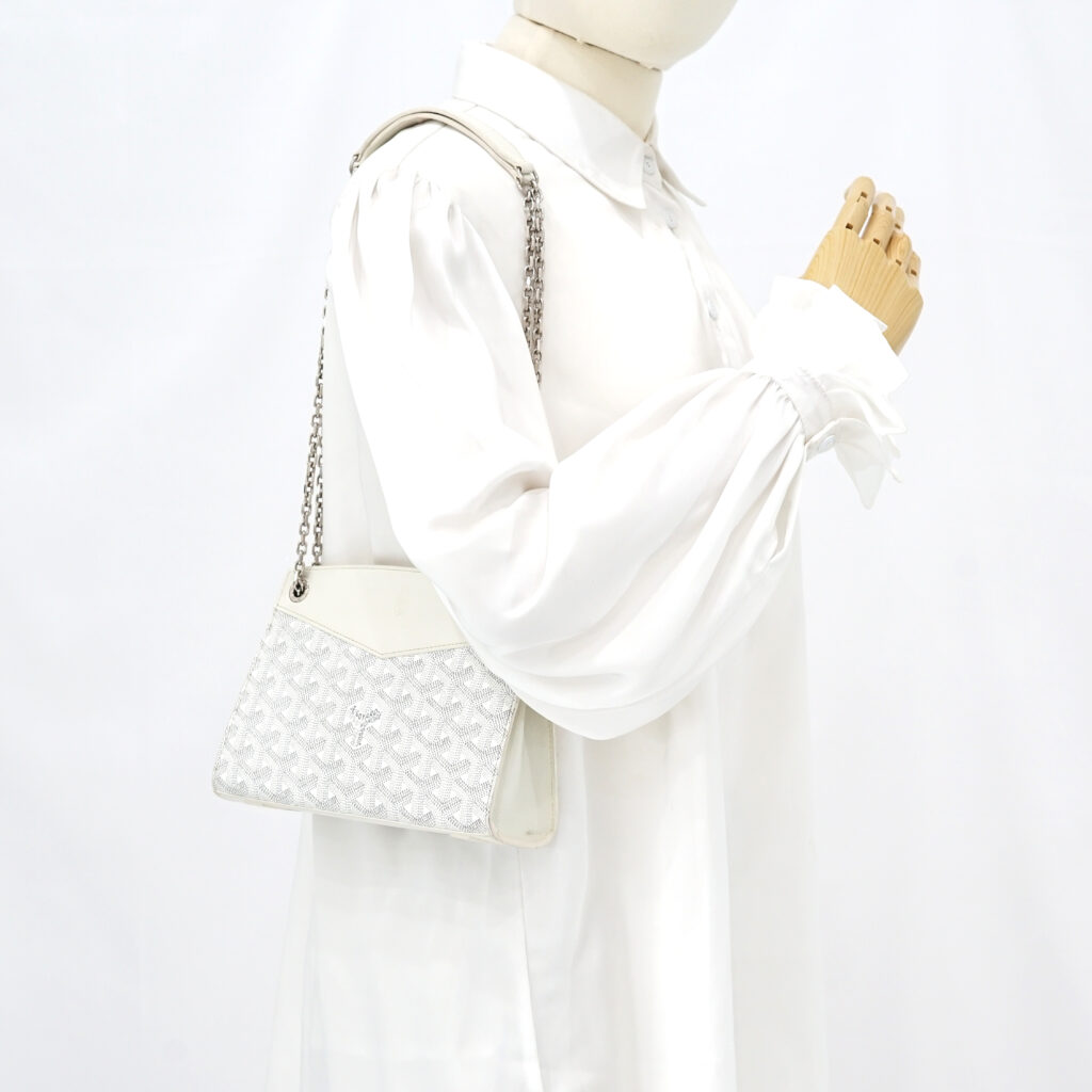 Goyard Rouette Structure Mini Goyardine Blanc SHW