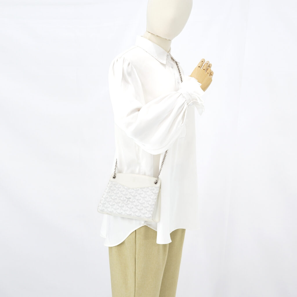 Goyard Rouette Structure Mini Goyardine Blanc SHW