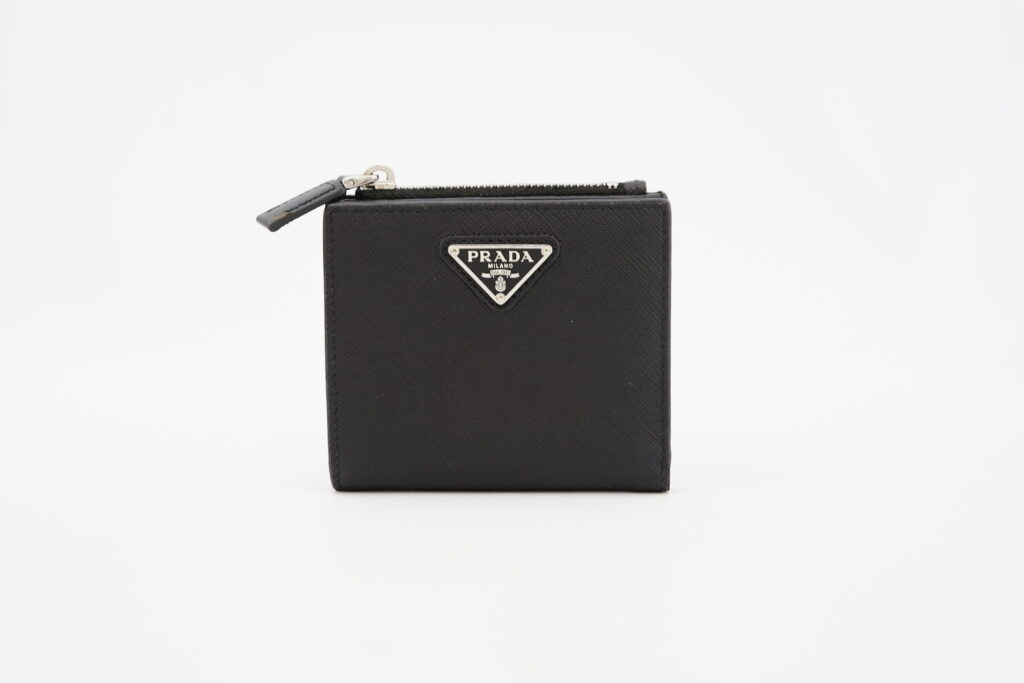 Prada Small Bifold Wallet Saffiano Nero SHW