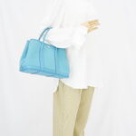Hermes Garden Party 30 Canvas Bleu De Nord PHW