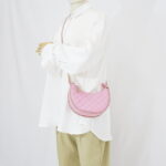 Chanel Half Moon Chain Hobo Bag Pink GHW