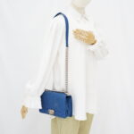 Chanel Boy Medium 25 Blue Caviar SHW