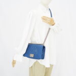 Chanel Boy Medium 25 Blue Caviar SHW