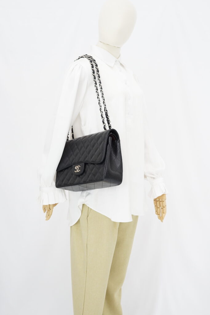 Chanel Classic Jumbo D Flap Caviar Black GHW
