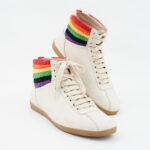 Gucci Bambi Rainbow Collar Terry High Top Leather White/Rainbow Wool