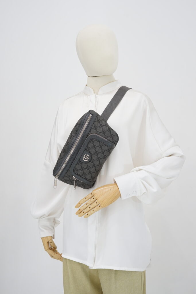 Gucci Ophidia Belt Bag GG Supreme Grey SHW