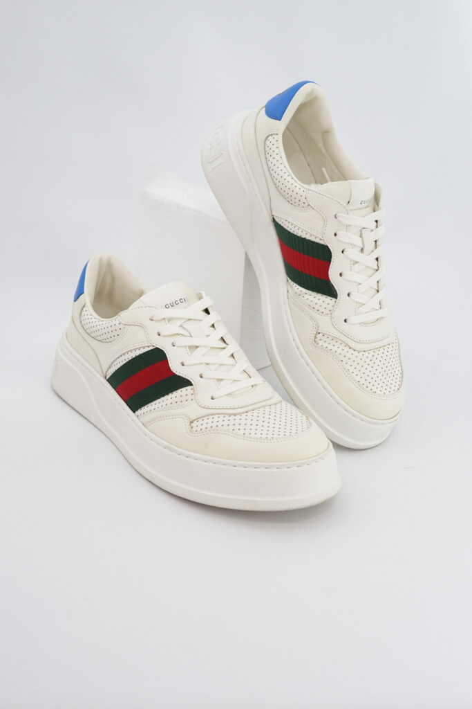 Gucci Ace Sneakers Chunky Perforated White Blue