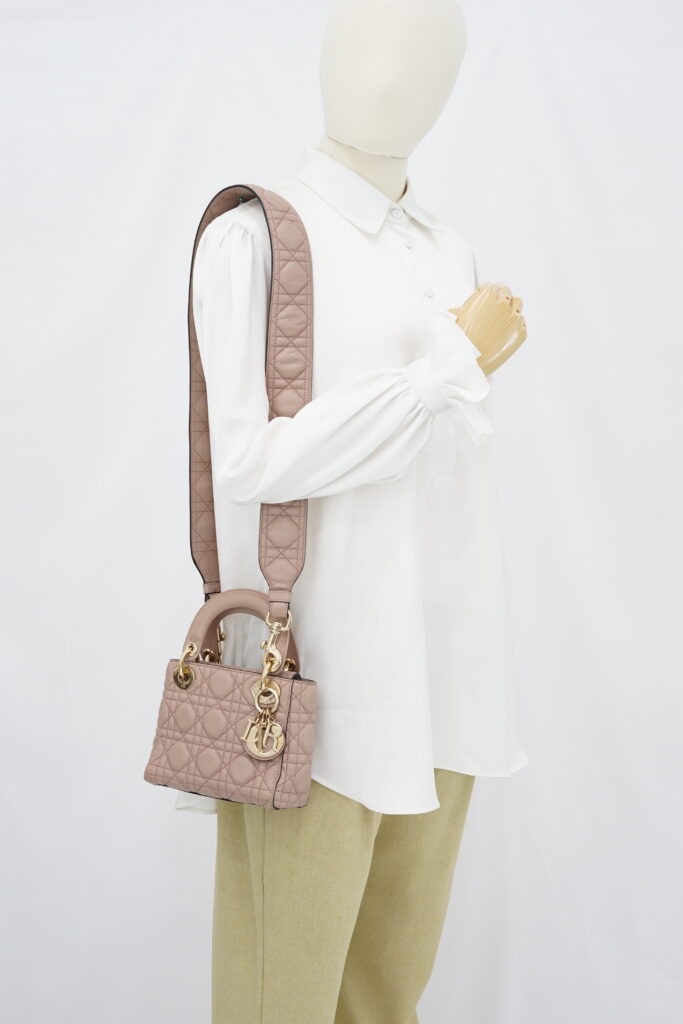 Dior Lady Dior Mini Supple Dark Beige GHW