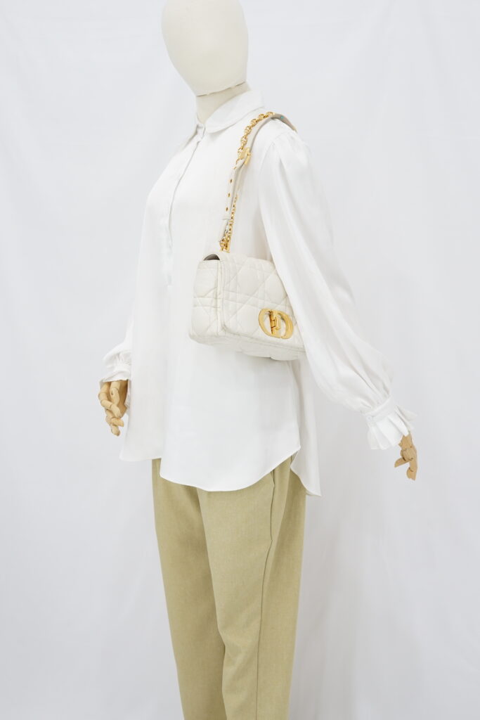 Dior Medium Caro Macrocannge White GHW