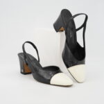 Chanel Slingback Pump Black White SHW