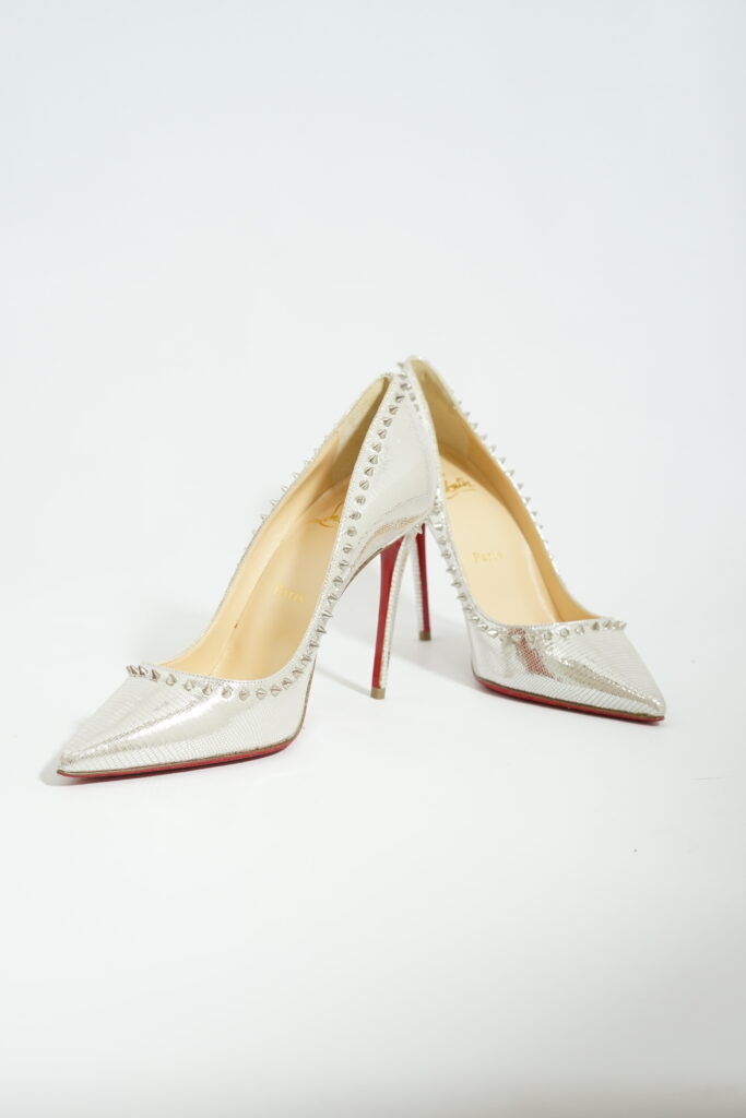 Christian Louboutin Anjalina 100 Metalic Silver