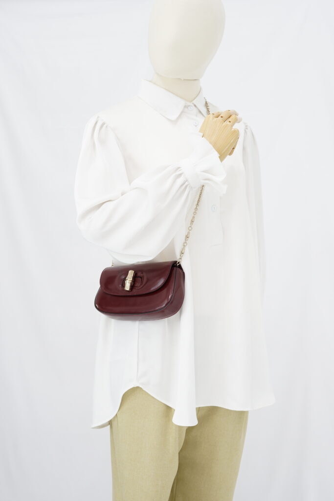 Gucci Mini Bamboo Dark Red Maroon