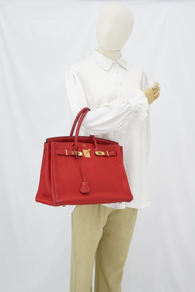 Hermes Birkin 35 Clemence Rouge Casaque GHW