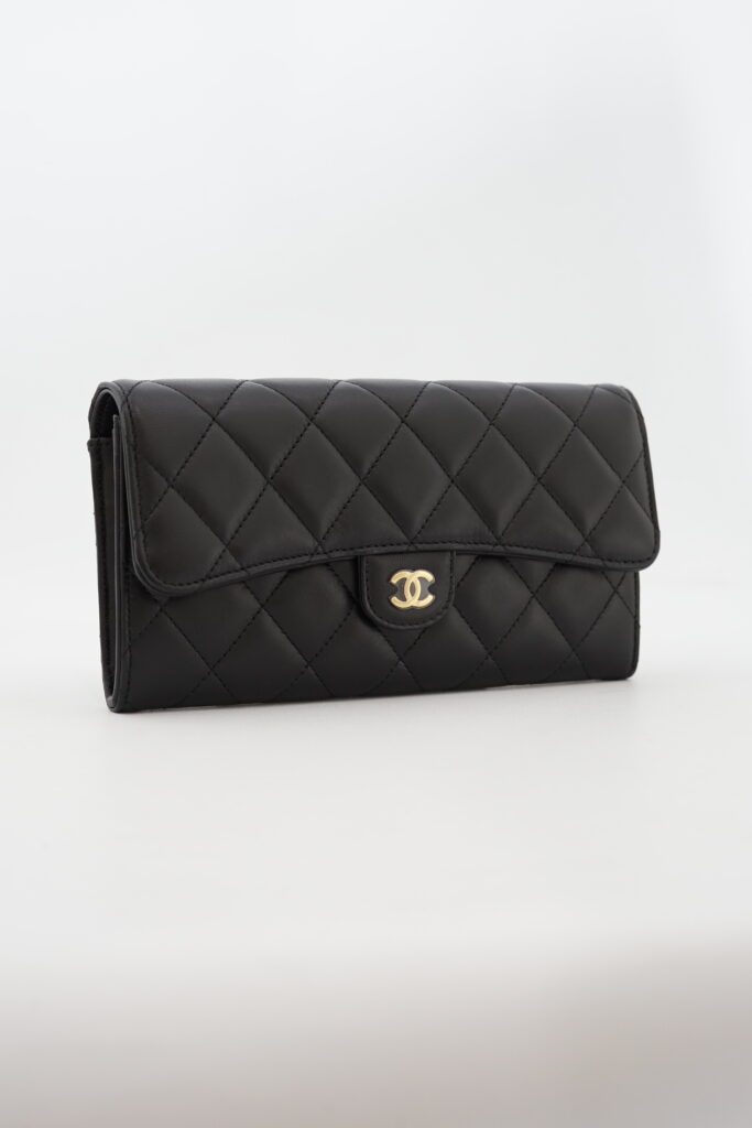 Chanel Classic Long Wallet Lambskin Black GHW
