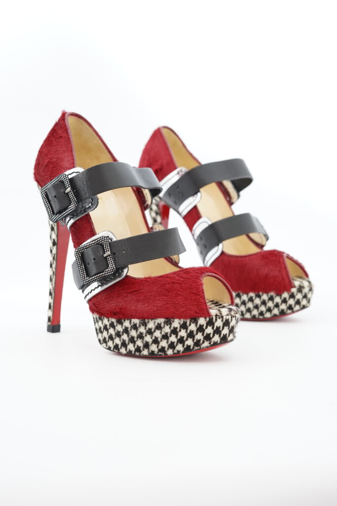 Christian Louboutin Bikiki 140 Pony Red Black