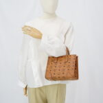 MCM Munchel Small Tote Visetos Canvas Cognac