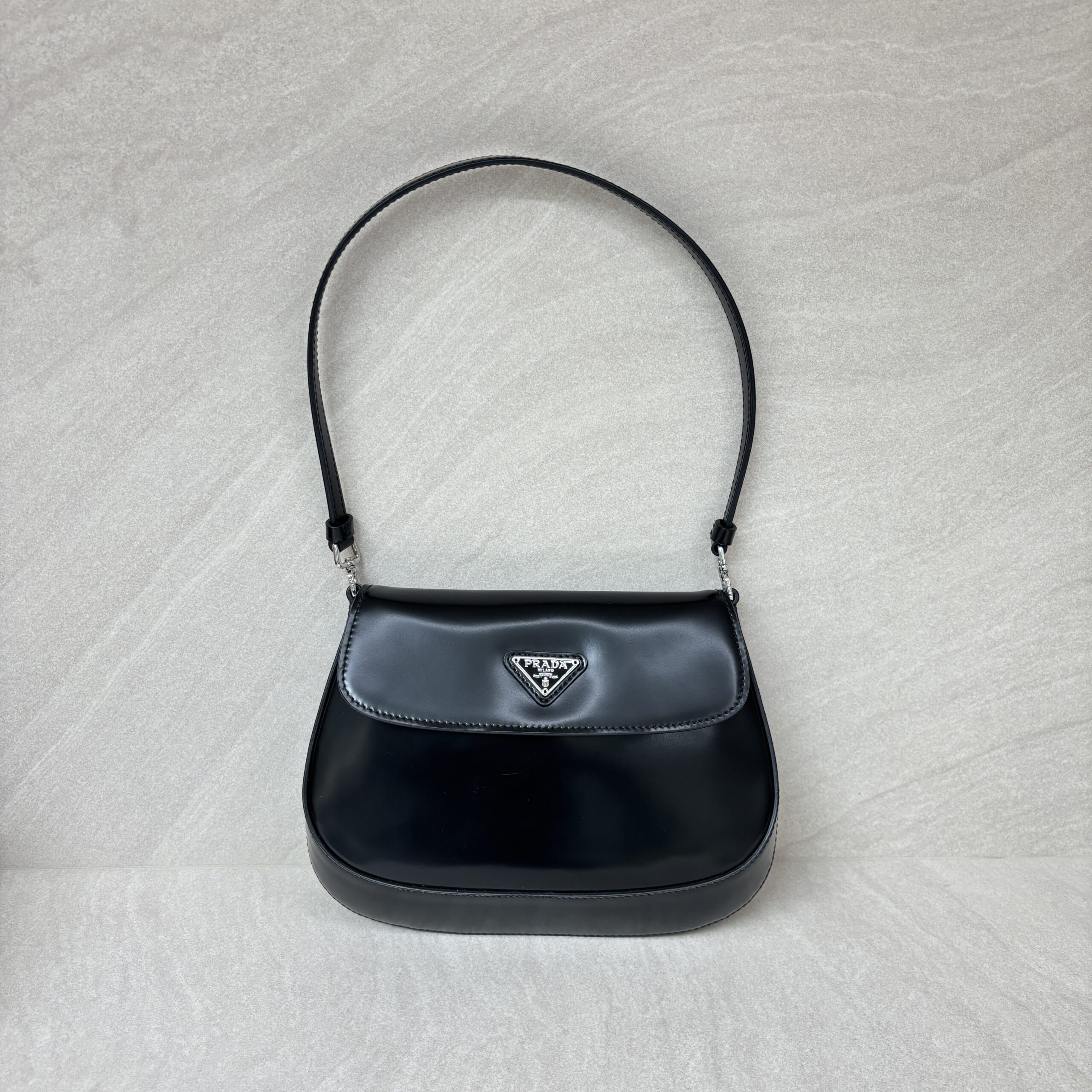 Prada Cleo Flap Shiny Black SHW