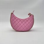 Chanel Half Moon Chain Hobo Bag Pink GHW
