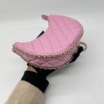 Chanel Half Moon Chain Hobo Bag Pink GHW